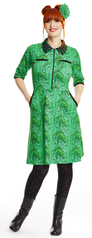 Ongebruikt Groene MARGOT jurk met kraag en ritssluiting | MARGOT | Kekke Jurkjes IK-38