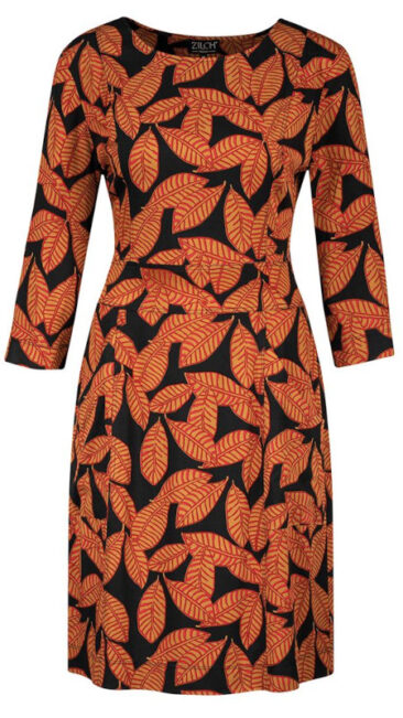 zilch-jurk-pockets-leaves-black