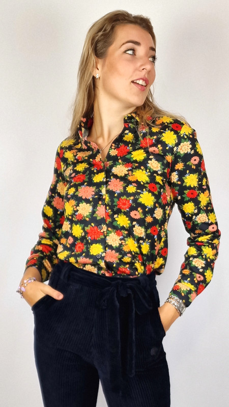 circus-bloude-flowers-black-who's-that-girl-broek-dolly-navy