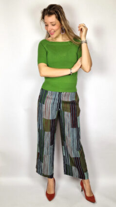 nice-thiings-broek-striped-patch-top-square-neck-green