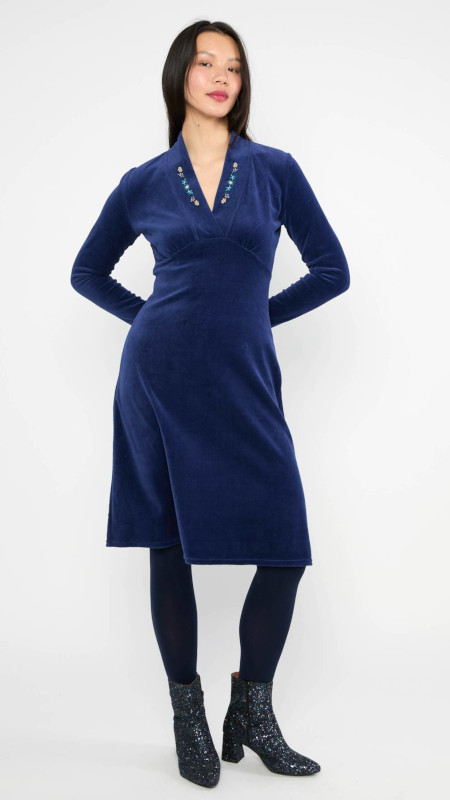 blutsgeschwister-jurk-velvet-glamour-aura-indigo-depths-blue