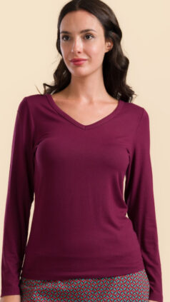 Shirt Lynn Plain Bordeaux